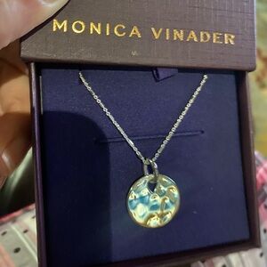 Monica Vinader Silver Ziggy Circle pendant and Chain Necklace Adjustable